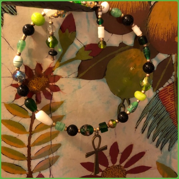 Genuine Obsidian Ankh Choker - Picture 4 of 12